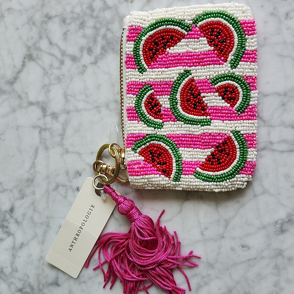 ๐ผ NWT Anthropologie watermelon beaded coin purse - Picture 4 of 5
